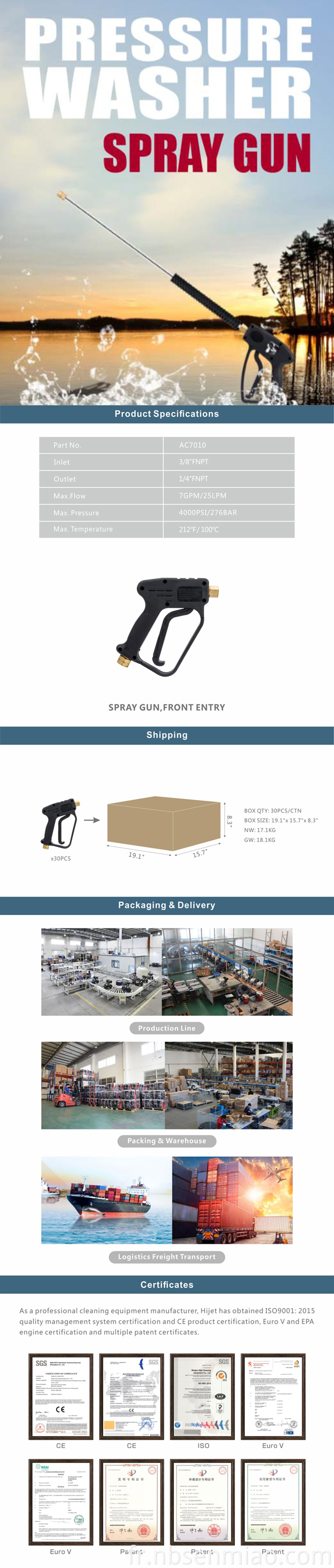 high pressure spray gun